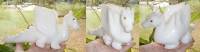 Weißer Calcit-Marmor Drache aus Brasilien, aktiviert und energetisiert