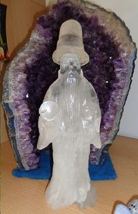 Bergkristall Merlin und Amethyst Druse kg