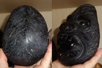 schwarzer Obsidian Affe Gorilla Gesicht 970 g