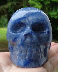 Blauquarz Kristallschädel Brasilien 395 g 400