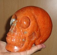 Feuercalcit Orangencalcit Kristallschädel 1,4 kg