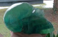 grünblauer Fluorit Kristallschädel 1,4 kg