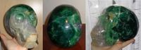 riesiger grüner Fluorit Kristallschädel 4,7 kg