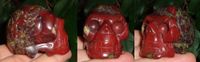 kleiner roter Drachenblut Jaspis Kristallschädel 110 g