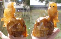 Golden Healer Kristallschädel mit Eule aus Brasilien ca. 1,8 kg