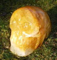 Golden Healer crystal quartz skull 18,8 lbs imprinted