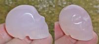Pocket Rosenquarz Kristallschädel aus Brasilien ca. 30 g