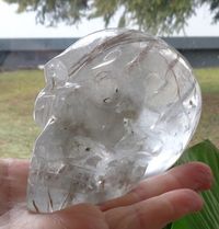 Rutilquarz Kristallschädel aktiviert 700 g