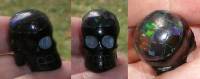 Obsidian mit Matrix Opal Kristallschädel