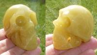kleiner gelber Jade Kristallschädel