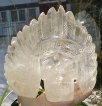sehr großer Bergkristall Kristallschädel Indianer Häuptling 3,8 kg